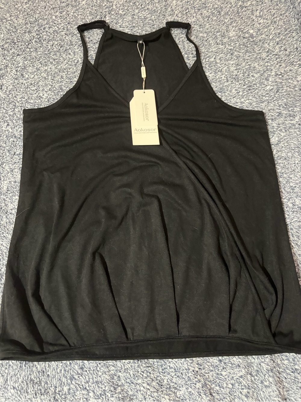 Women’s Black Racerback Tank with Tag
